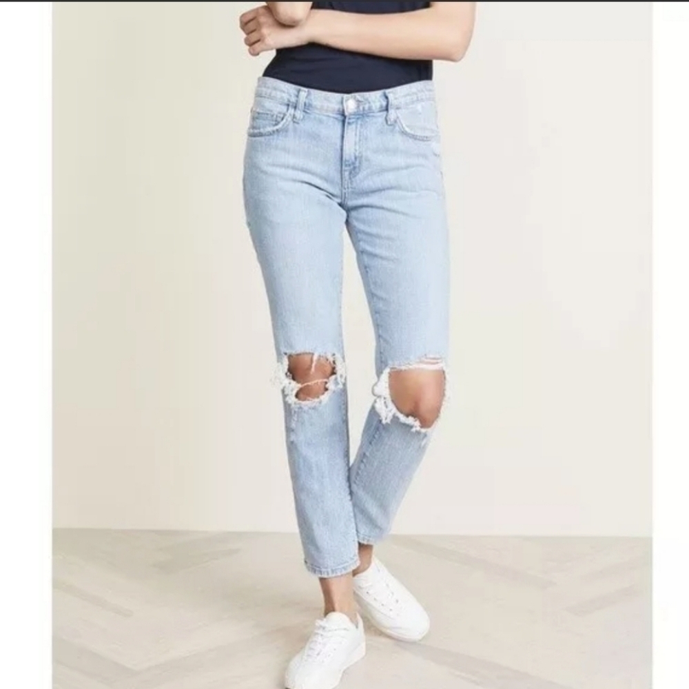 Current elliot Jeans Sz 26 The Fling Destroy Slim Straight Light Wash